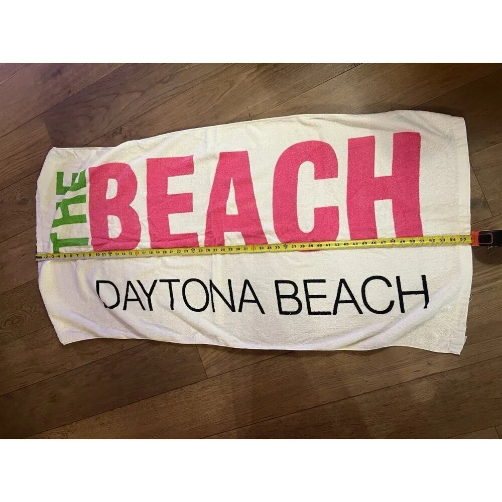 RARE Vintage 80s Goals DAYTONA BEACH logo beach towel retro neon preppy